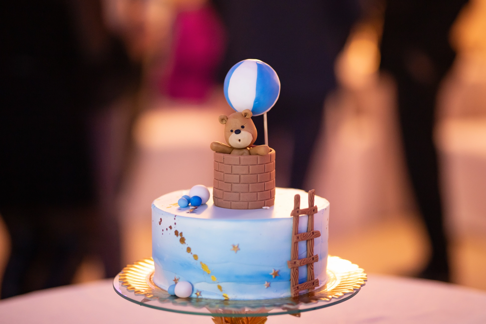 Trendy designer cake featuring a bear and ball from BakeOra perfect for kids celebrations